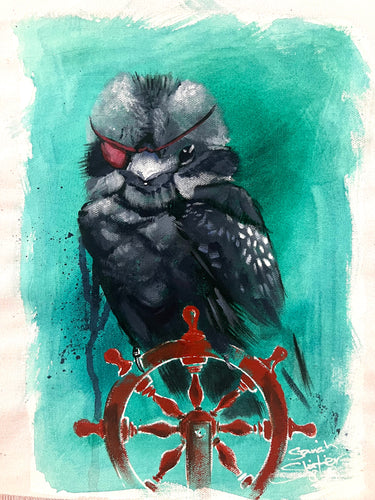 “Black Kookaburra Pirate” - Original Painting