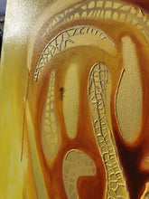 honeycomb painting art work paint bees bee love heart artist gold honey yellow